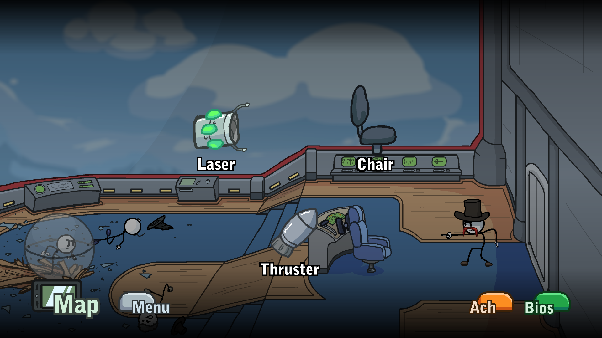 Screenshot of Henry infiltrates Airship