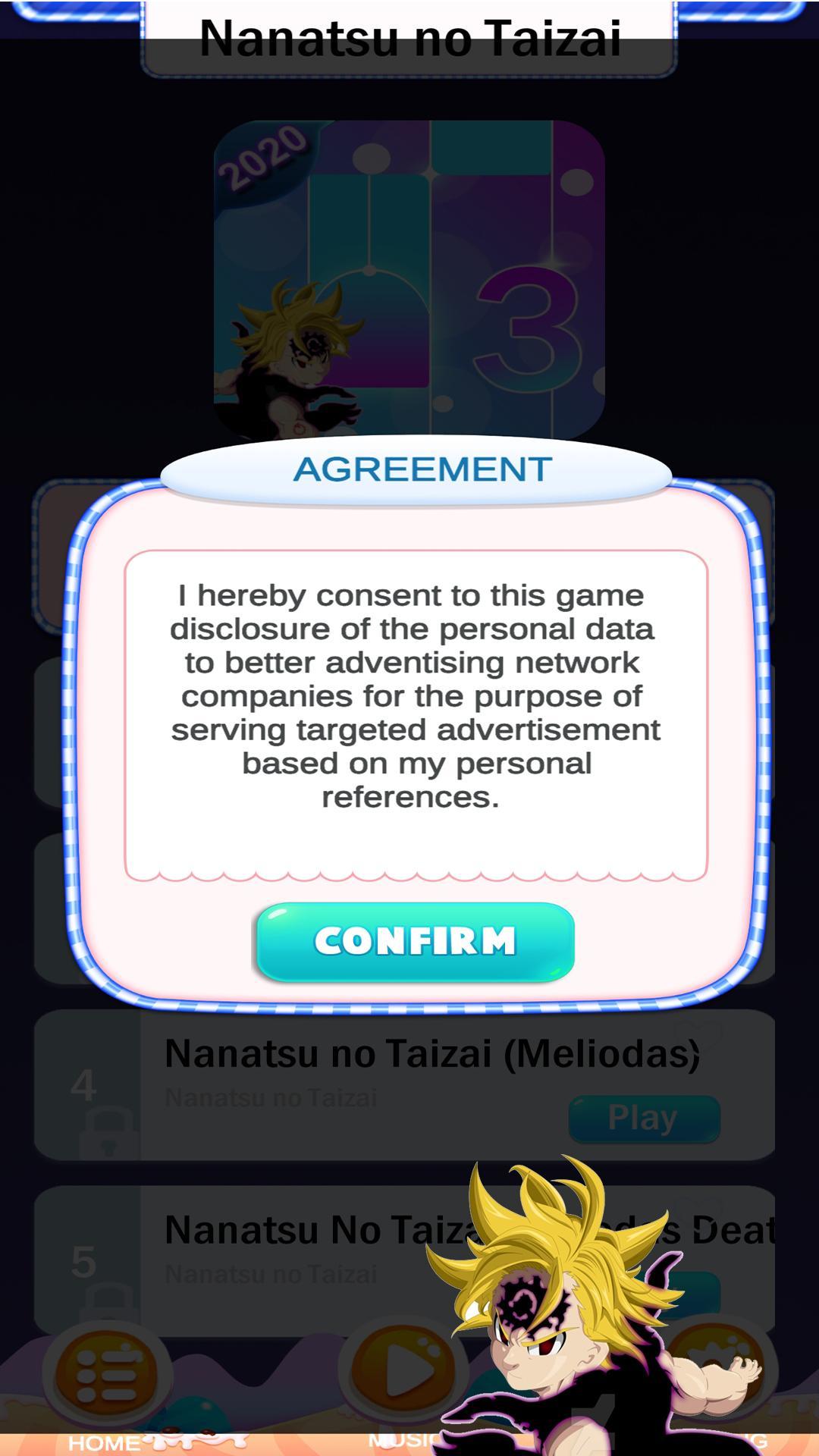 Screenshot 1 of ហ្គេមព្យាណូសម្រាប់ Nanatsu no Taizai 2.0