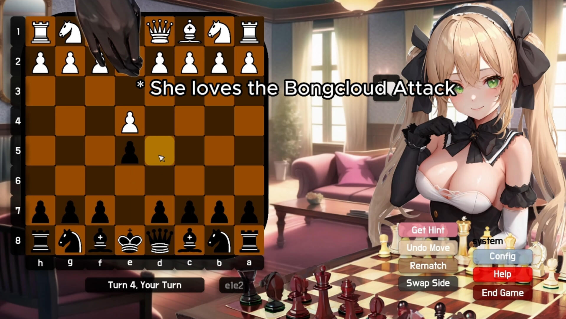 Play Chess with Lady Bongcloud Game Screenshot