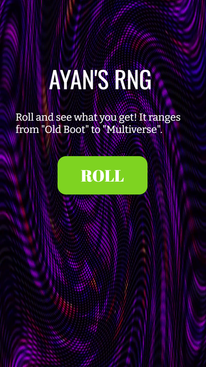 Cuplikan Layar Game Ayan's RNG - Roll Dice