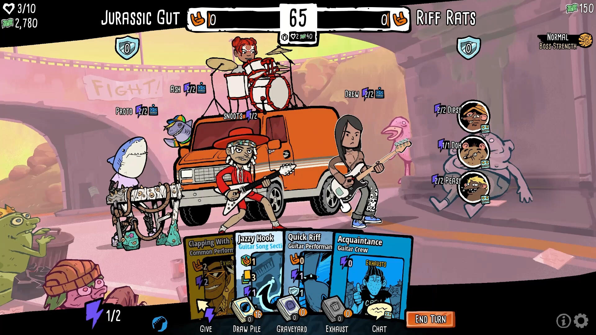 Screenshot 1 of बैटल बैंड्स: रॉक एंड रोल डेकबिल्डर 