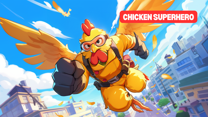 Chicken Superhero Egg Power Game Screenshot