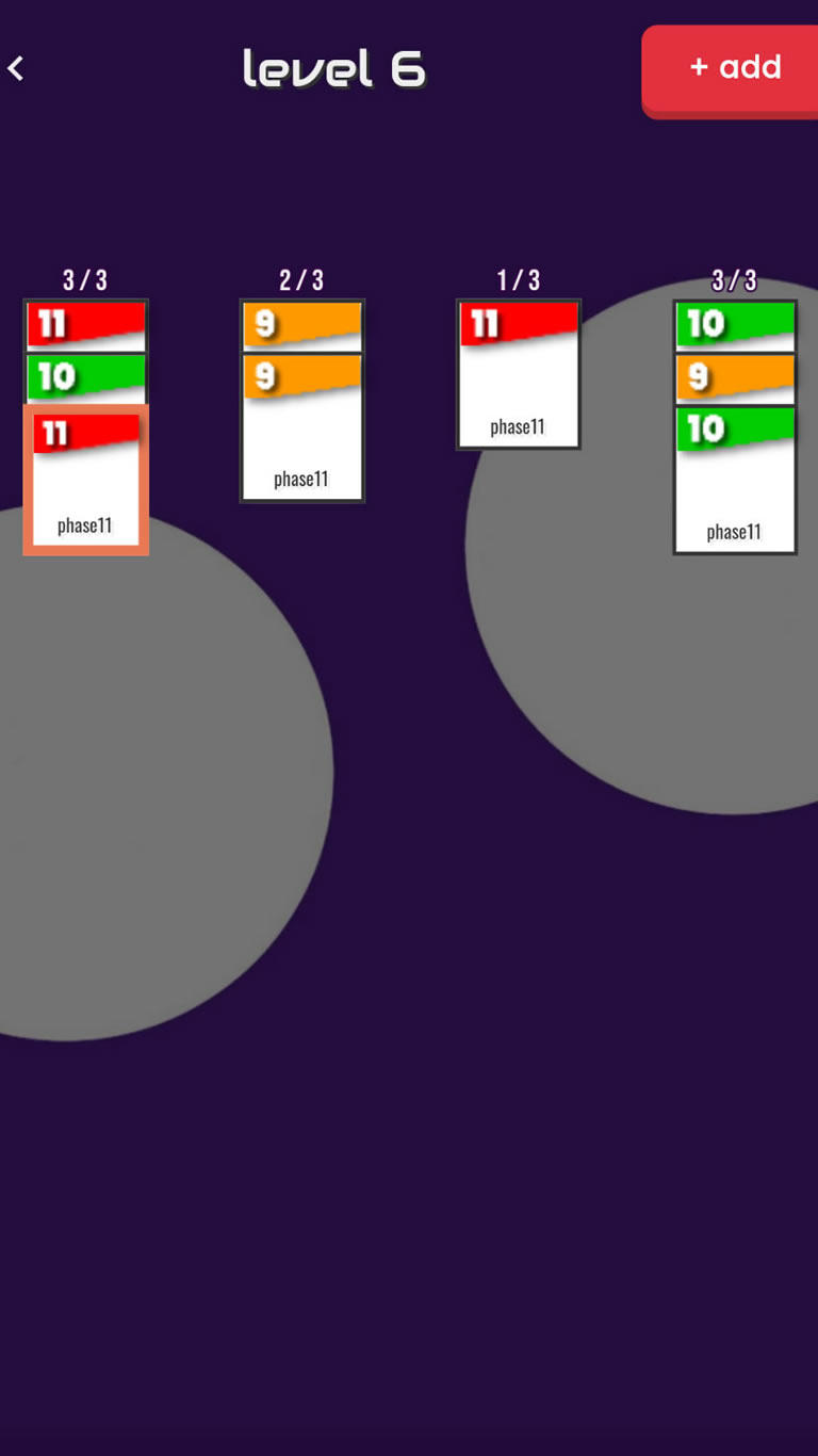 Phase 11: Card Sort, Strategy Game Screenshot