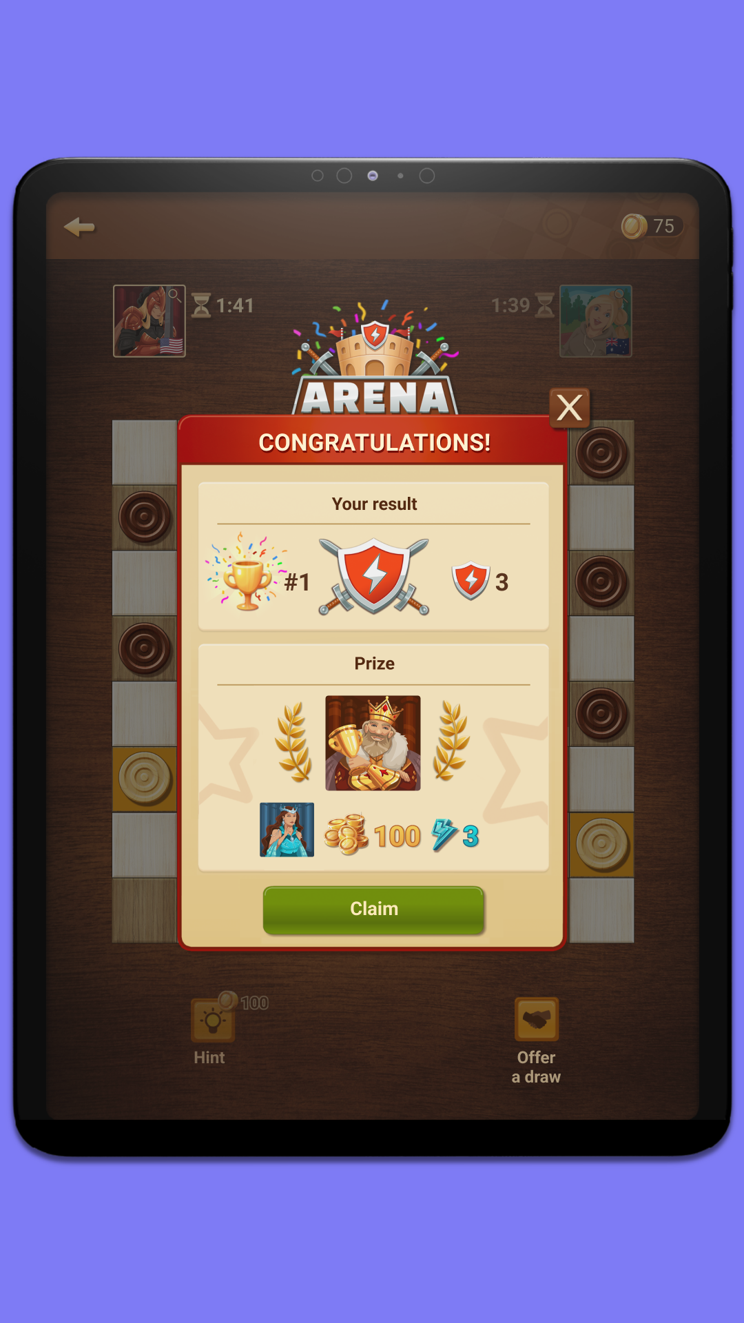 Checkers Online Game Screenshot