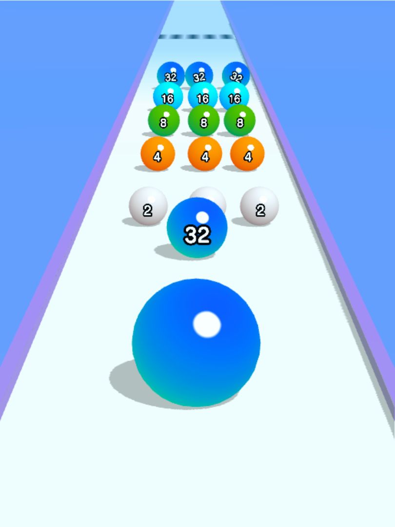 Screenshot of Ball Run 2048: merge number