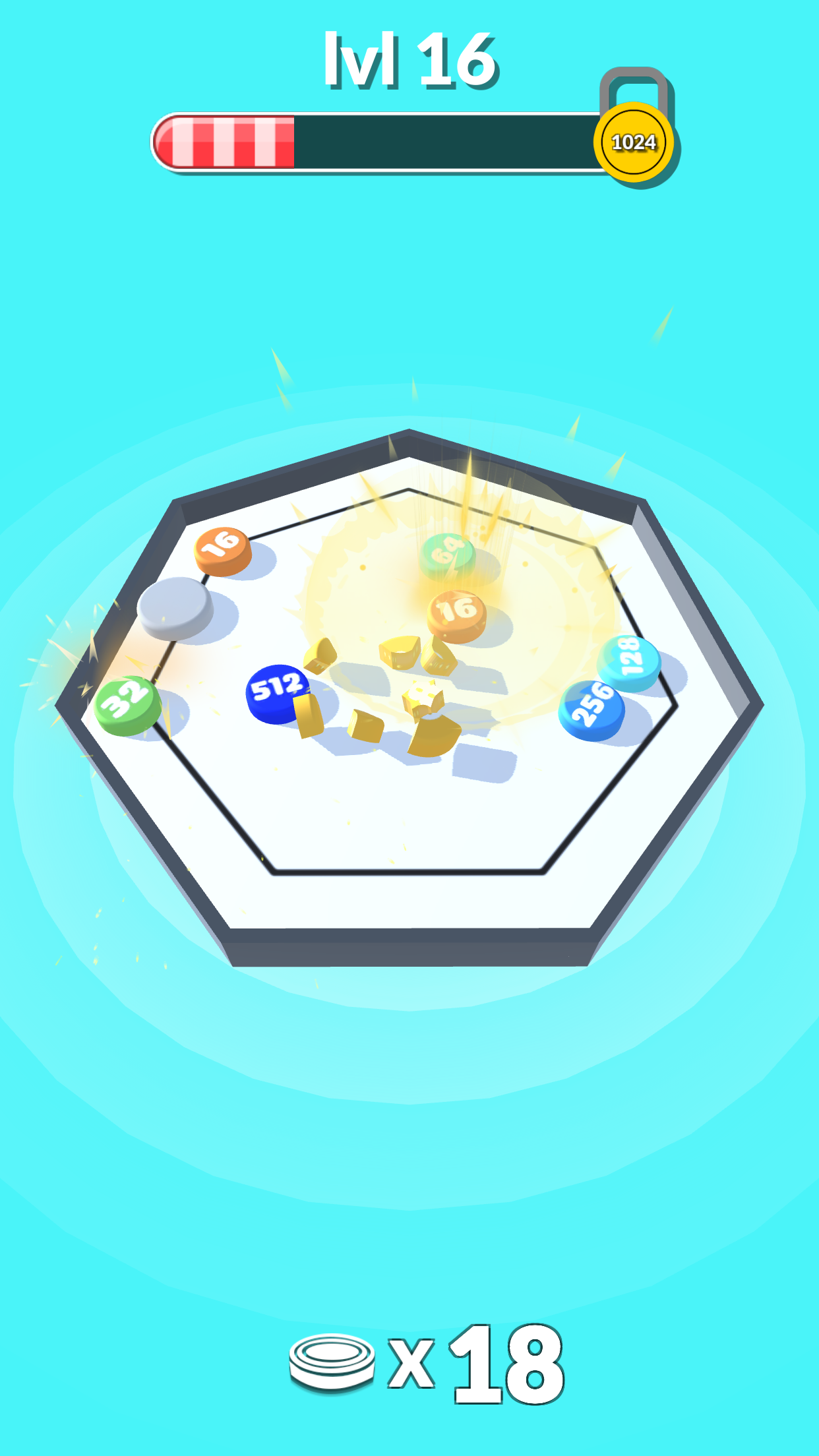 2048 Merge Pool Game Screenshot