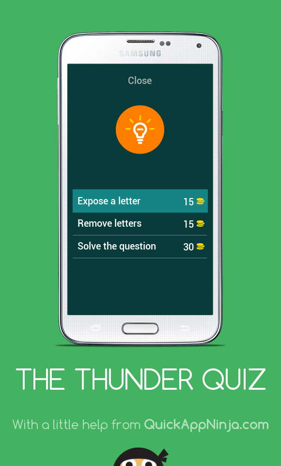 THE THUNDER QUIZ Game Screenshot