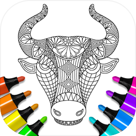 Animal coloring mandala pages