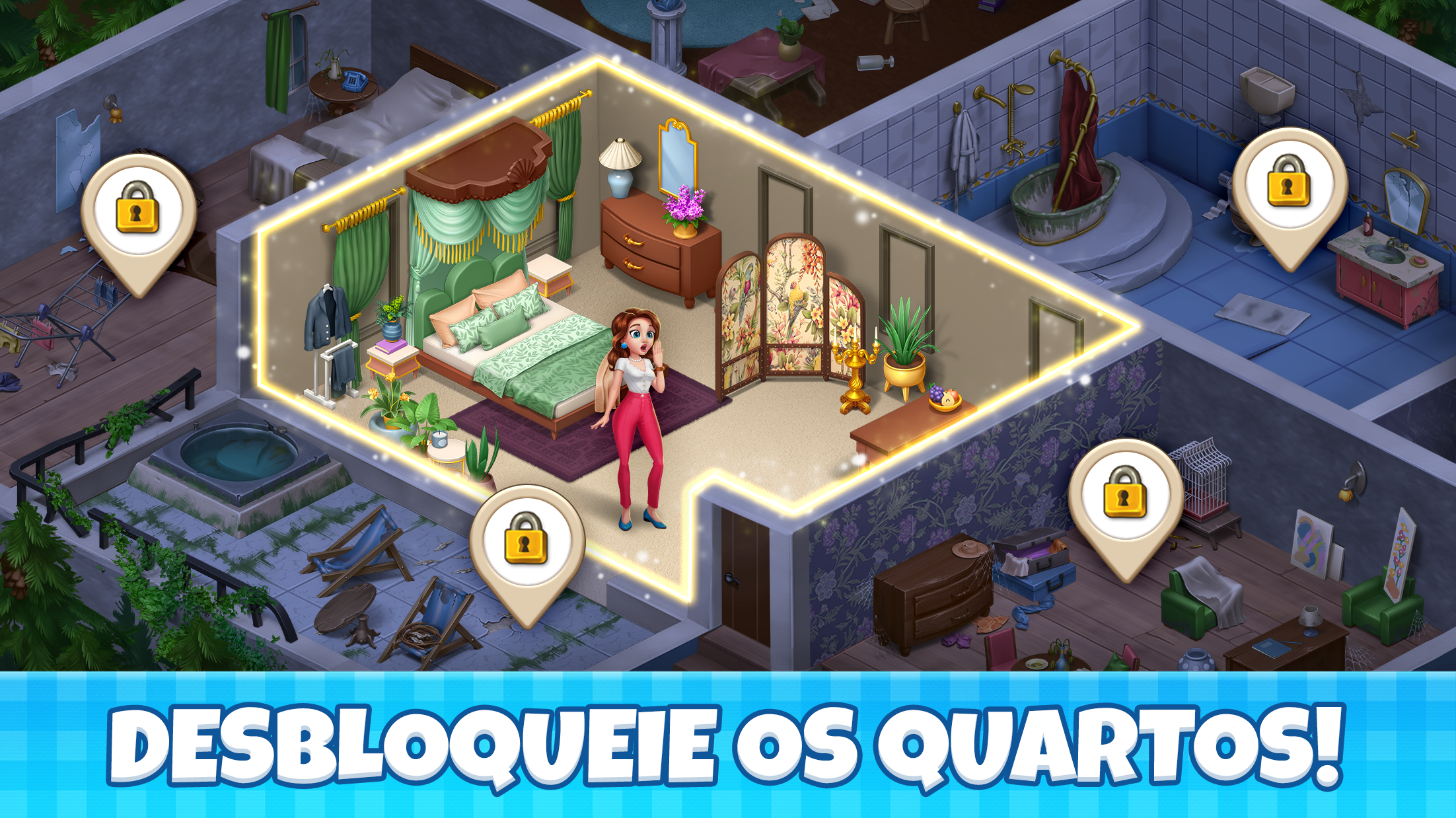 Captura de Tela do Jogo Manor Cafe - Jogos de Match 3