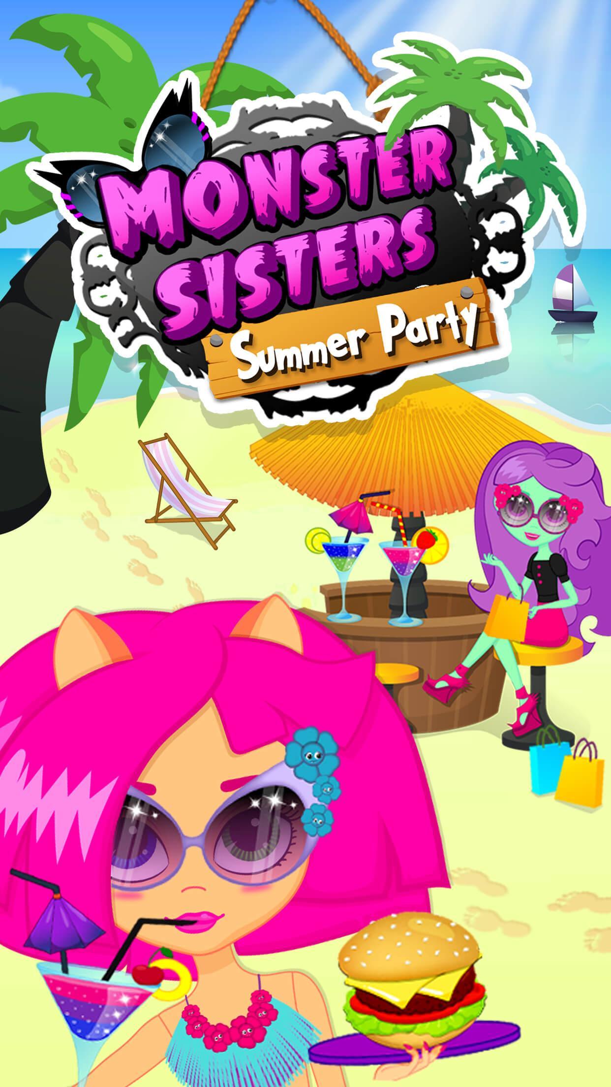 Monster Sisters Summer Party Game Screenshot