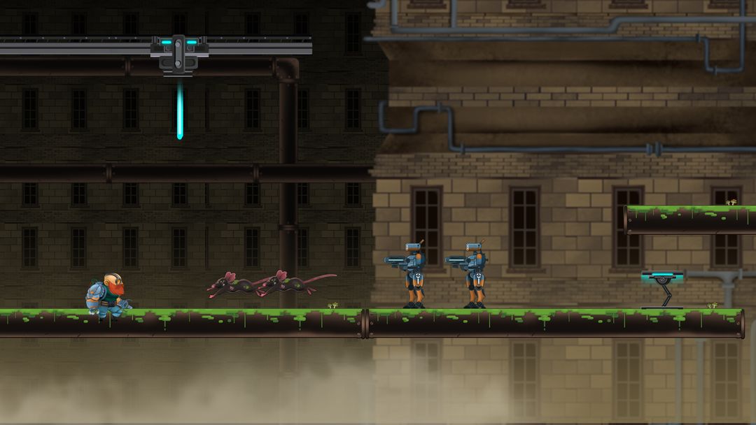 Screenshot of Guntoss – Side Scroller Cyborg Arm Games