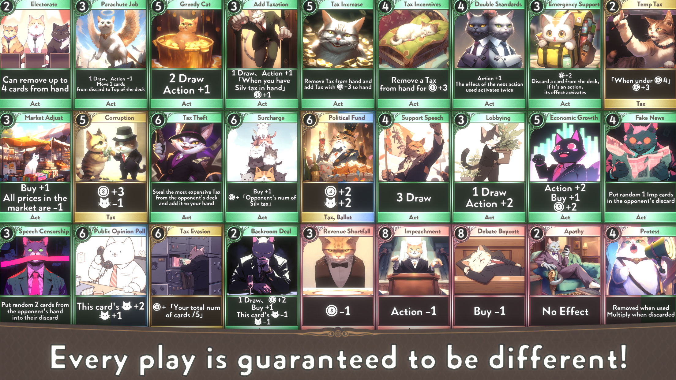 원왕: 전략적 고양이 카드 덱 구축 및 온라인 대결 게임 스크린 샷