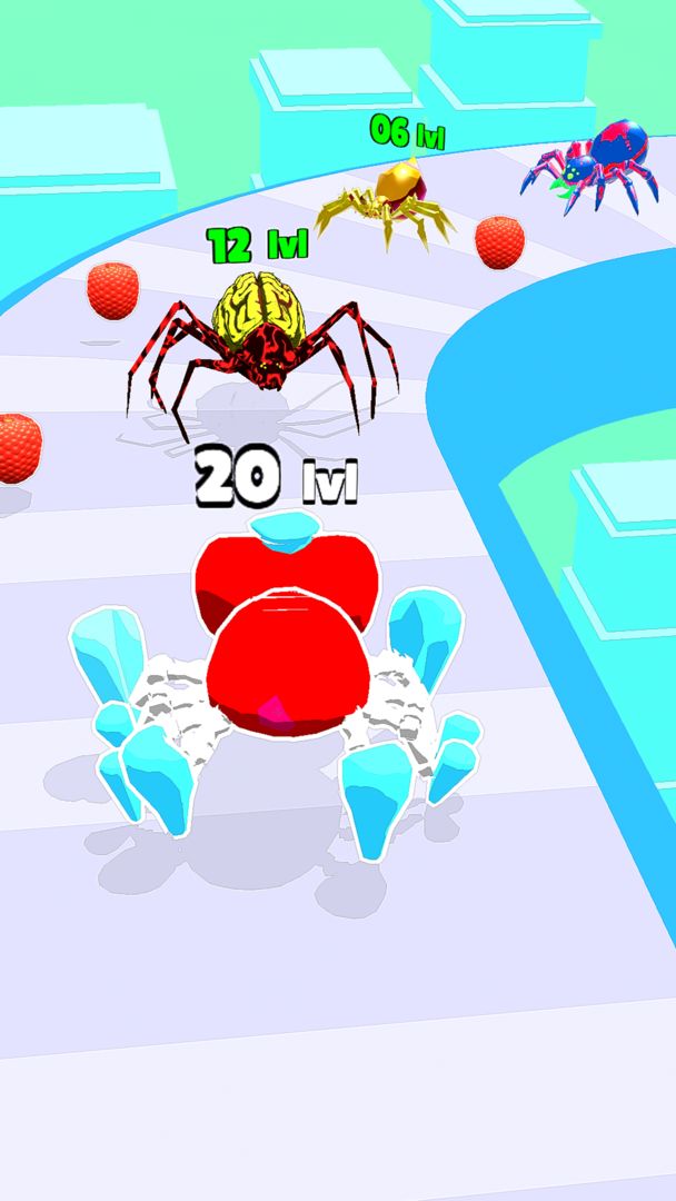 거미 및 곤충 진화 실행 게임 스크린 샷
