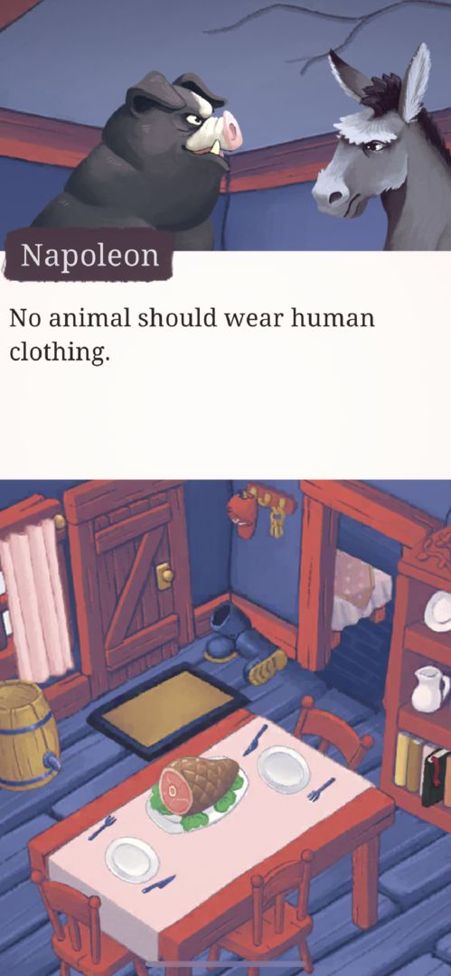 Screenshot of Orwell's Animal Farm