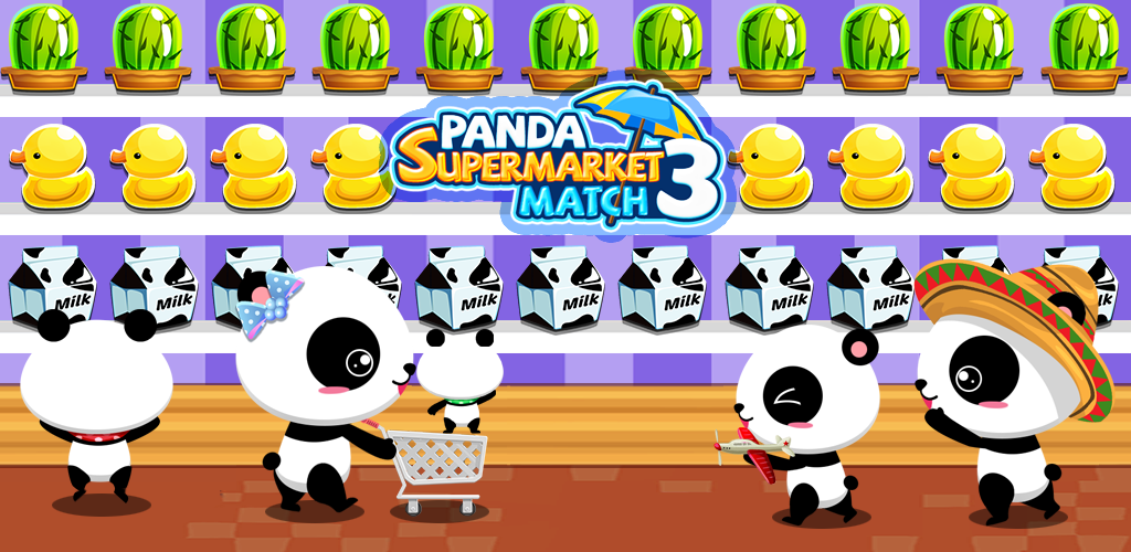 Banner of panda supermarket match 3 1.0