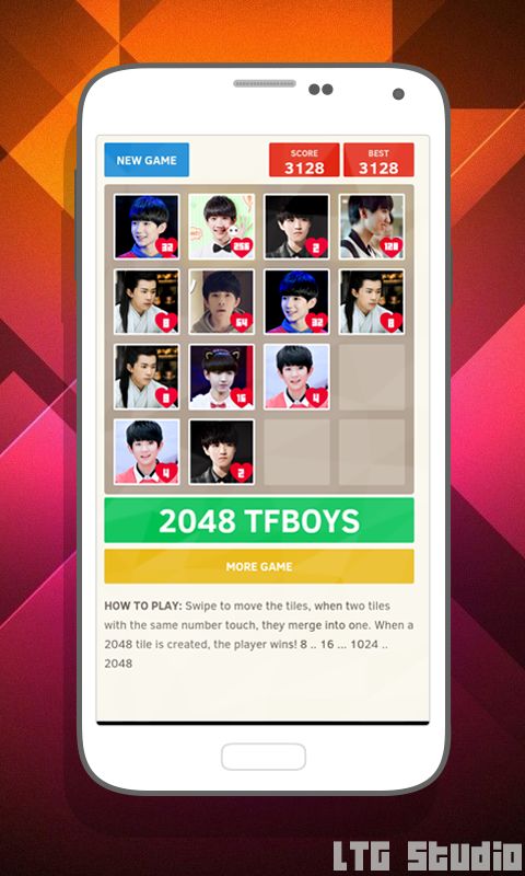 Screenshot of 💕 2048 TFBoys Game