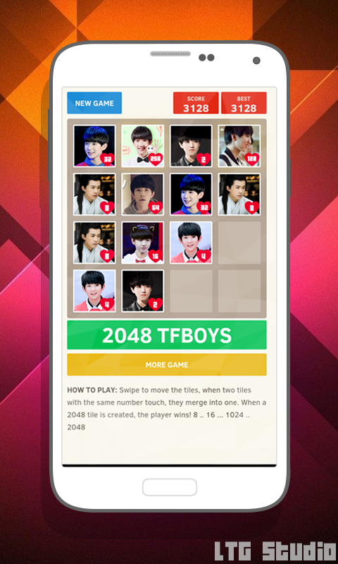 💕 2048 TFBoys Game Game Screenshot