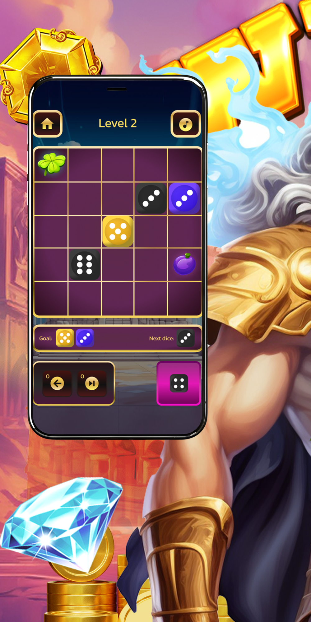 Zeus Return: Sort Cubes 2D Game Screenshot