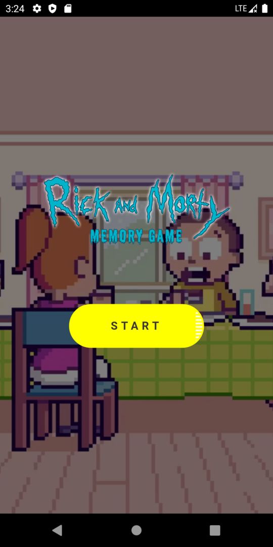 Screenshot of Rick and Morty Memory Game