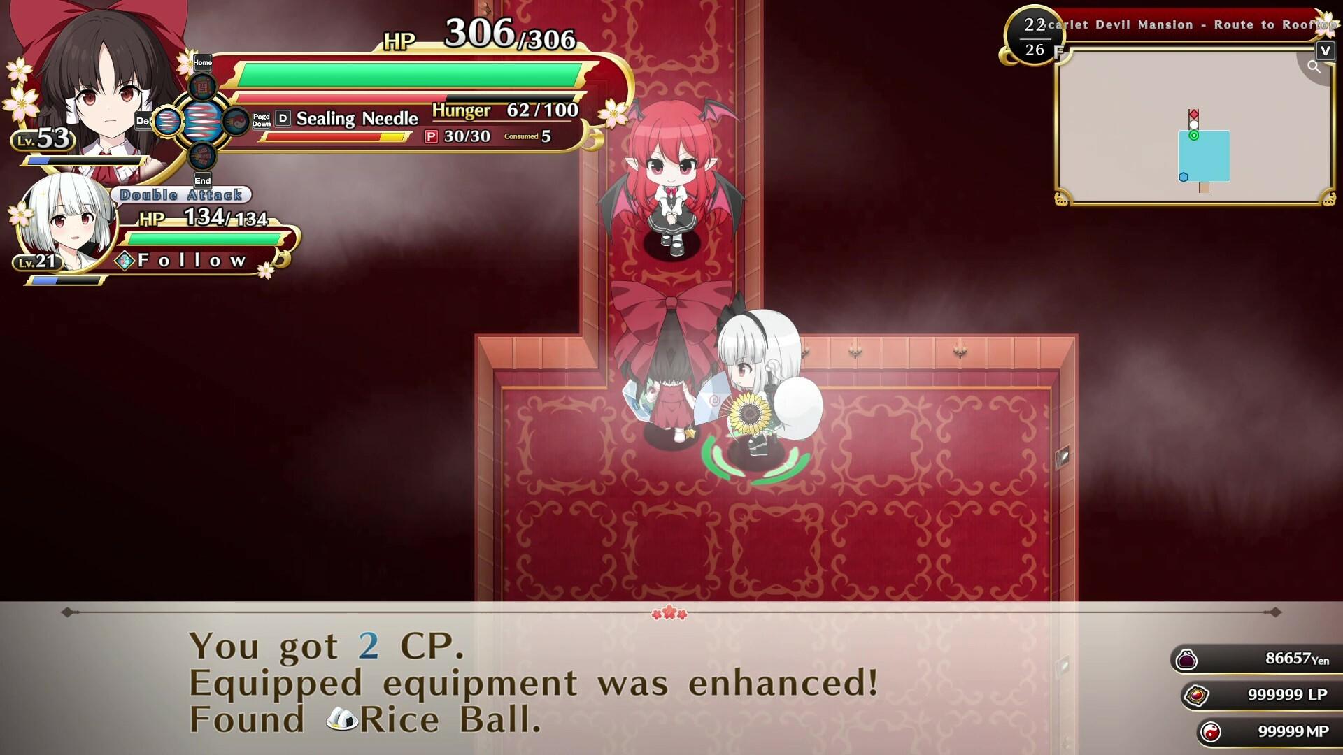 Cuplikan Layar Game Touhou Genso Wanderer -FORESIGHT-