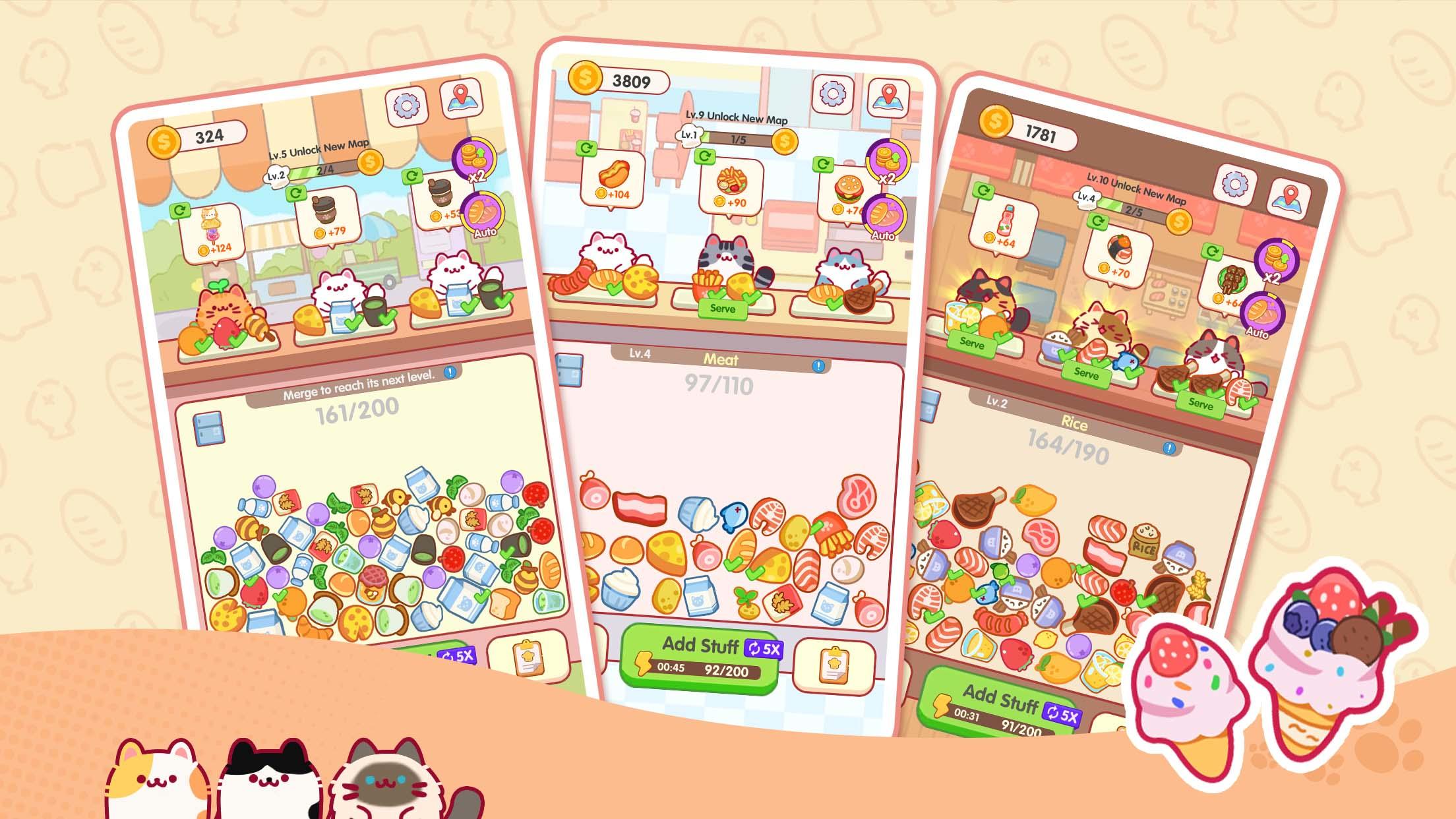 Kitty Chef - Food Merge 遊戲截圖