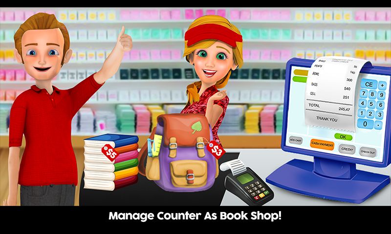 High School Book Store Cashier - Kids Game screenshot game