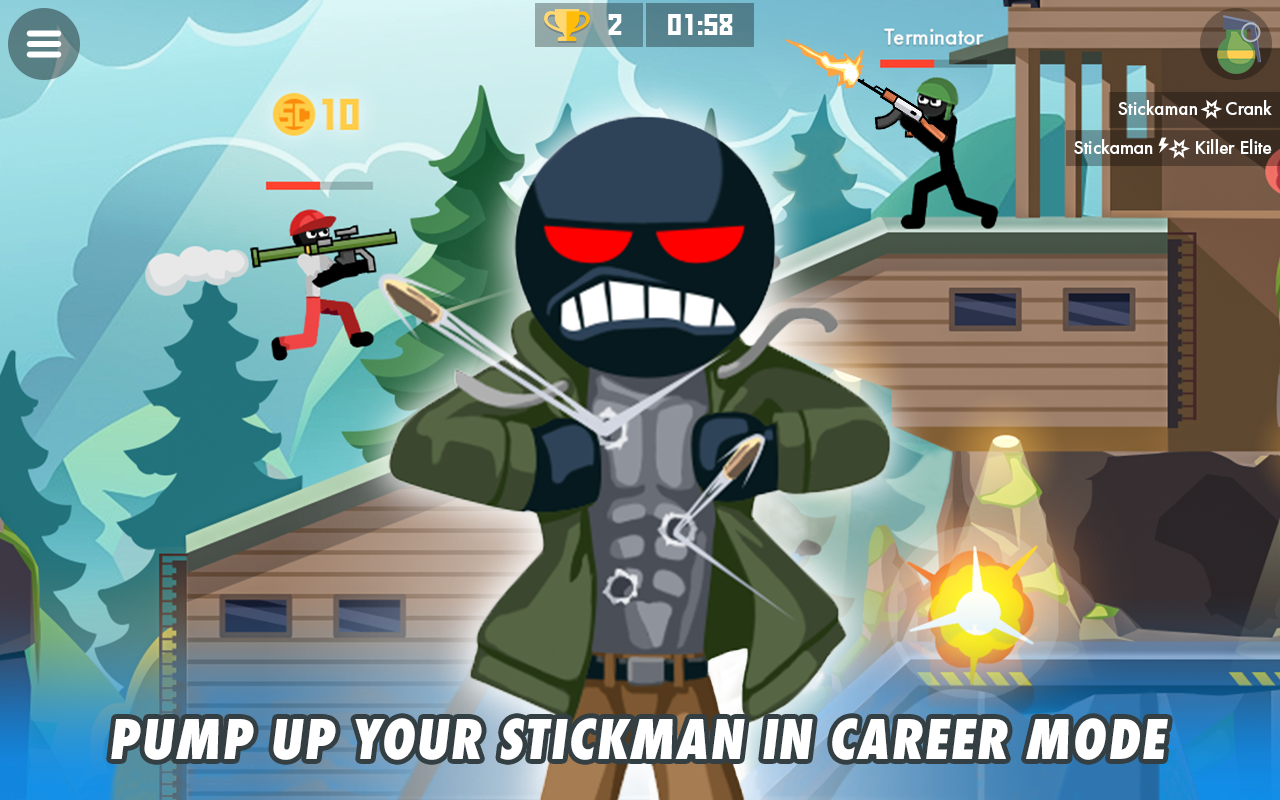 Cuplikan Layar Game Stickman Combats: Multiplayer Stick Battle Shooter
