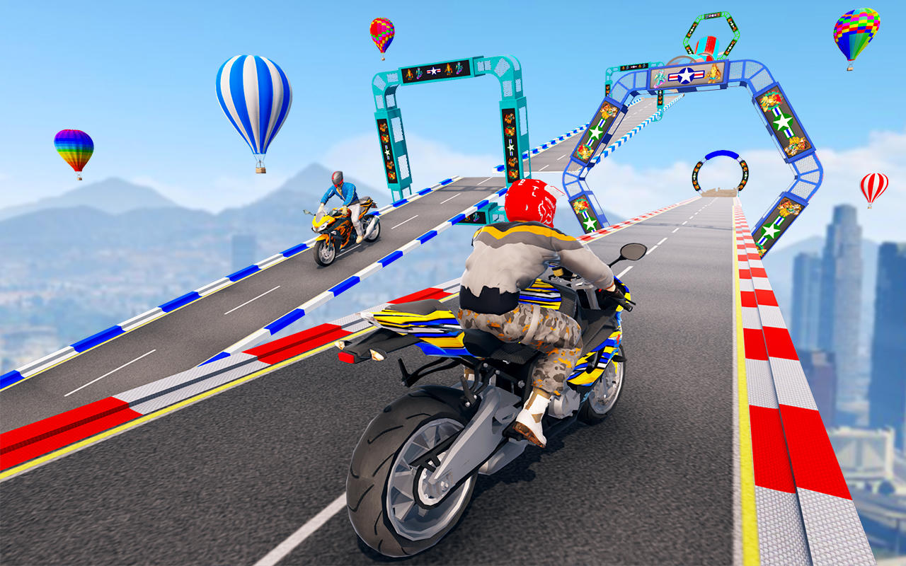 Superhero Bike Mega Ramp Stunt Game Screenshot