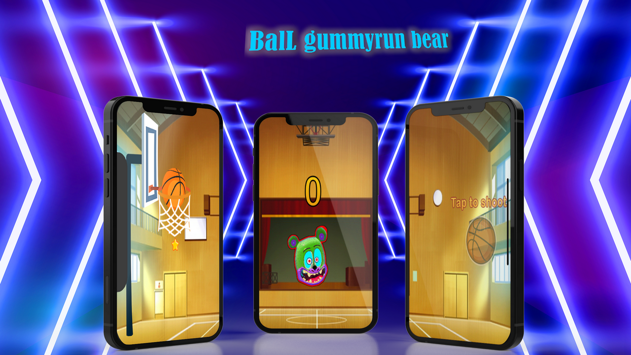 BaLL gummyrun bear basket game Game Screenshot