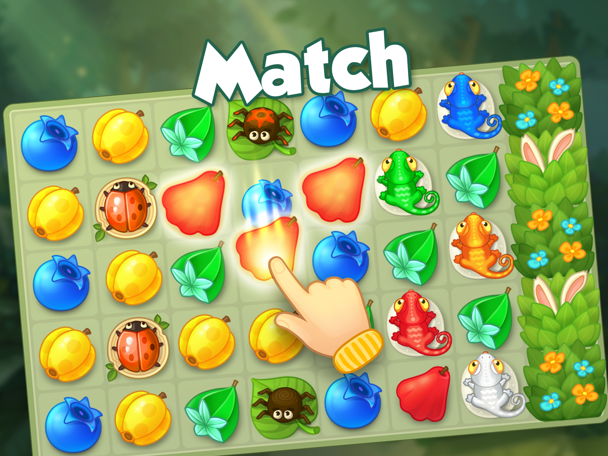 Bloomberry match-3 story. Merg Game Screenshot