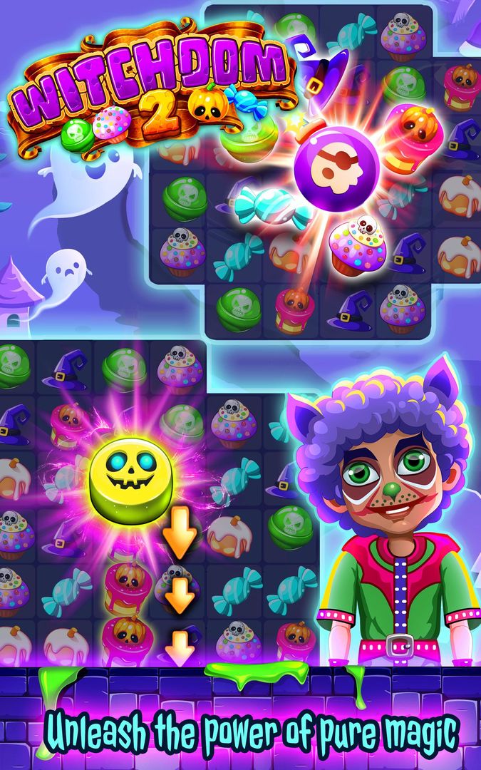 Screenshot of Witchdom 2 – Halloween game Match 3 Puzzle