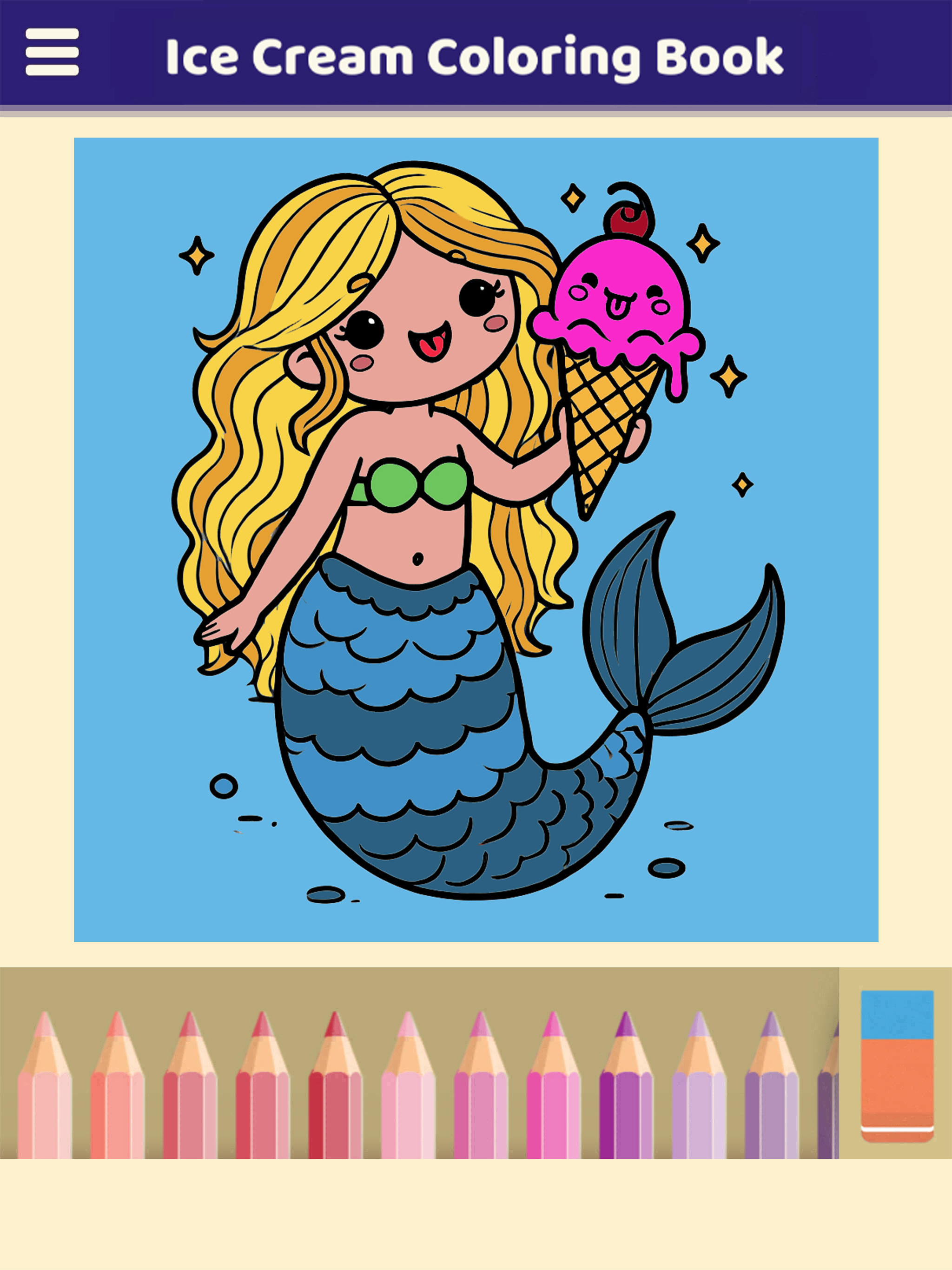 My Ice Cream Coloring Book Game Screenshot
