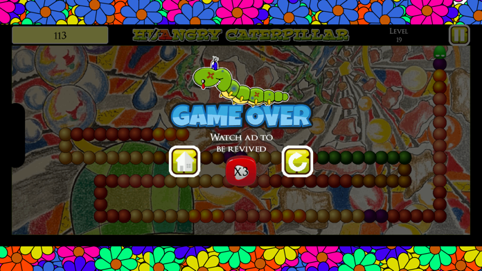 Hangry Caterpillar Game Screenshot