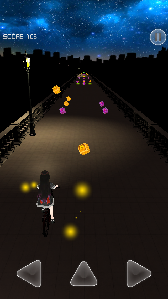 单车少女-夜色街灯 Game Screenshot