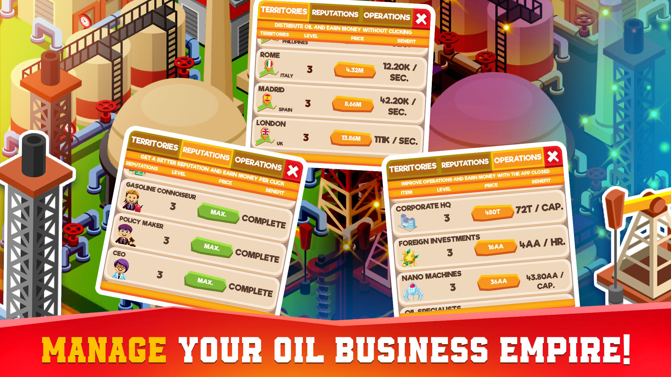 Oil Tycoon idle tap miner game Game Screenshot