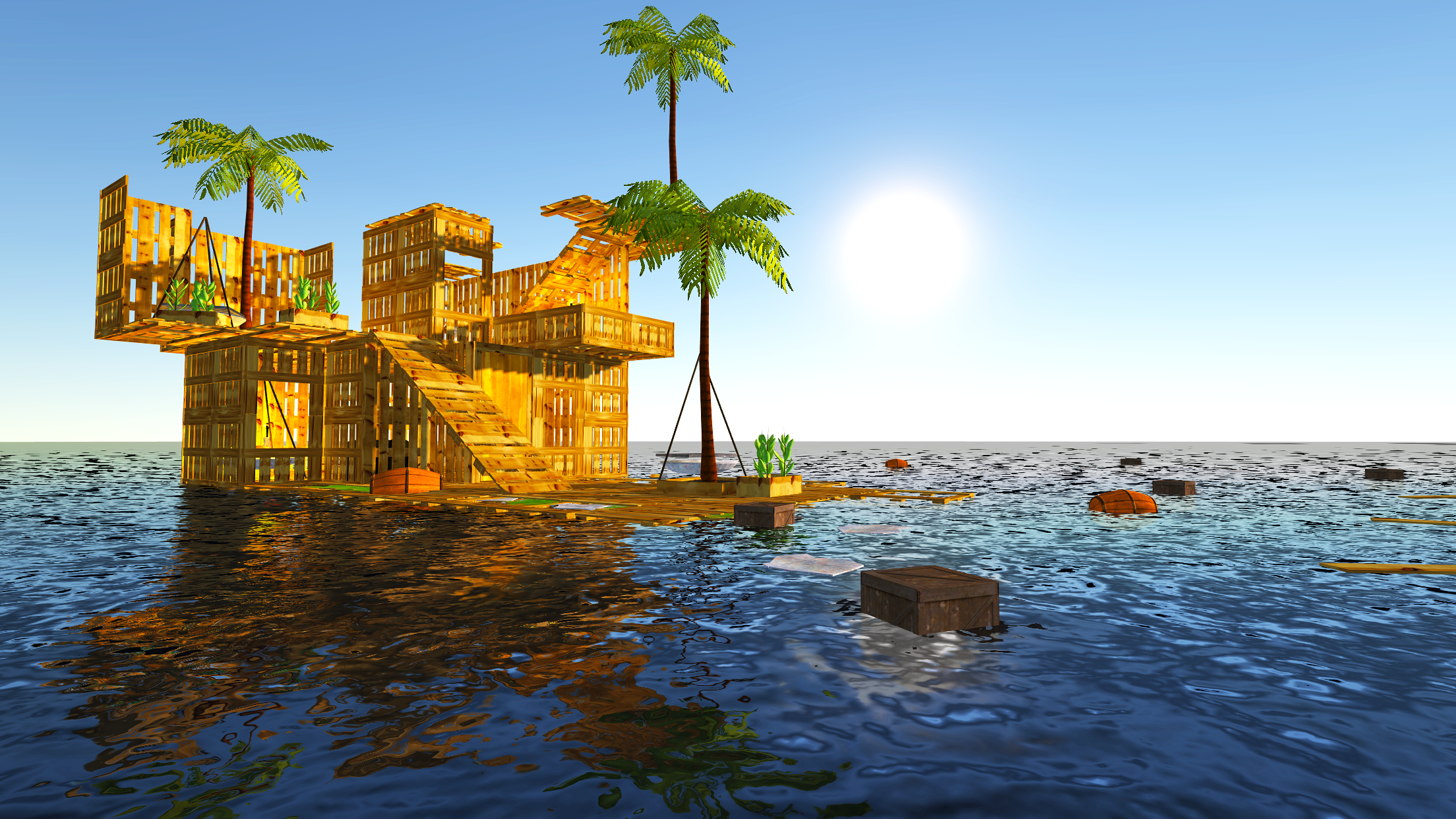 Raft Survival Simulator Game Screenshot