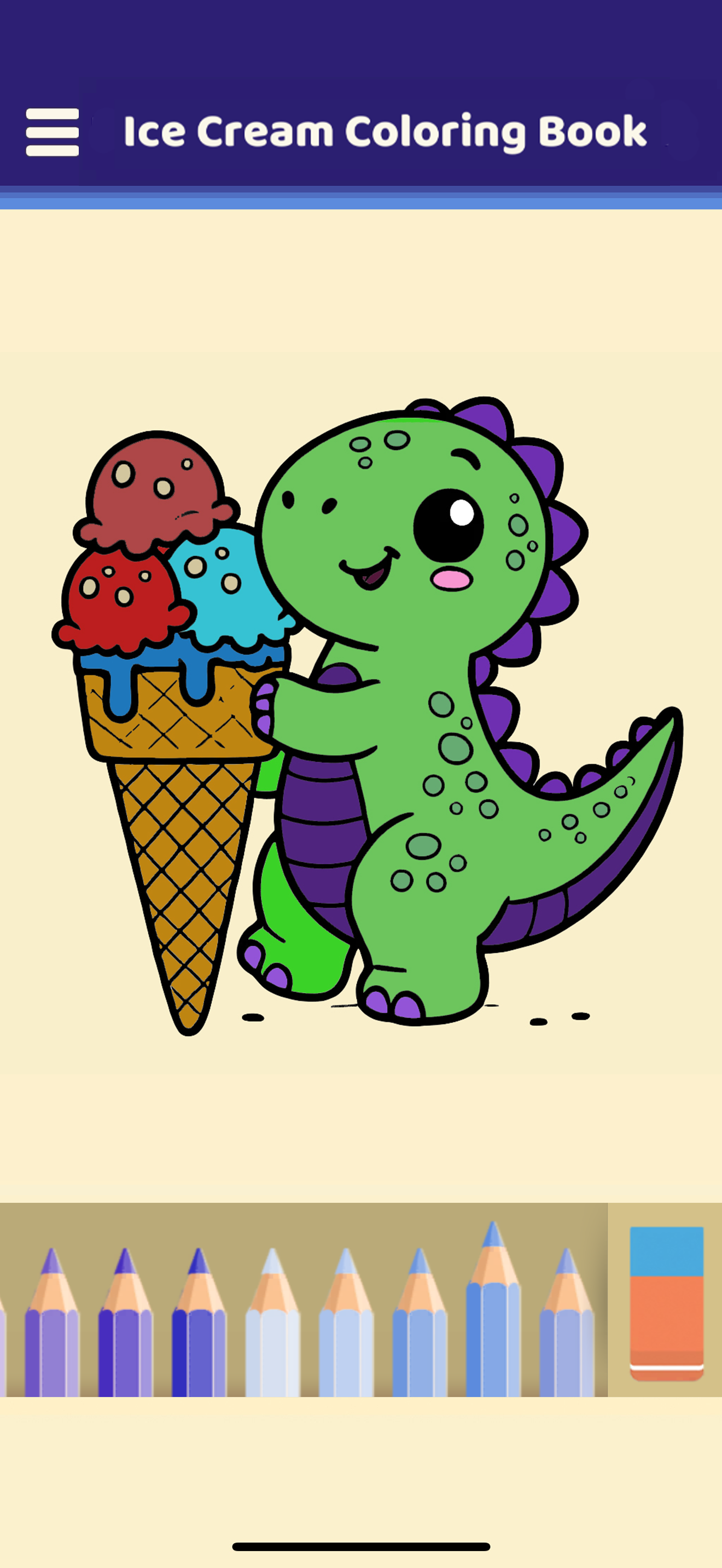 My Ice Cream Coloring Book Game Screenshot