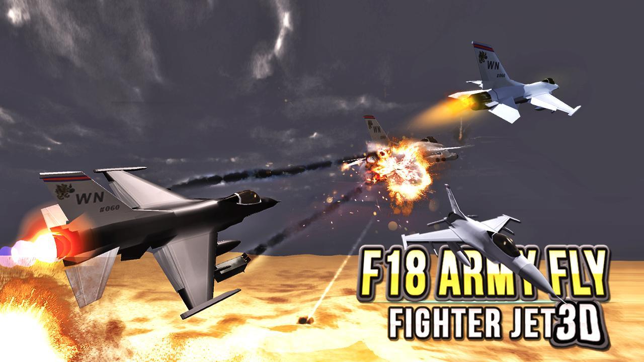 Captura de Tela do Jogo F18 Army Fly Fighter Jet 3D
