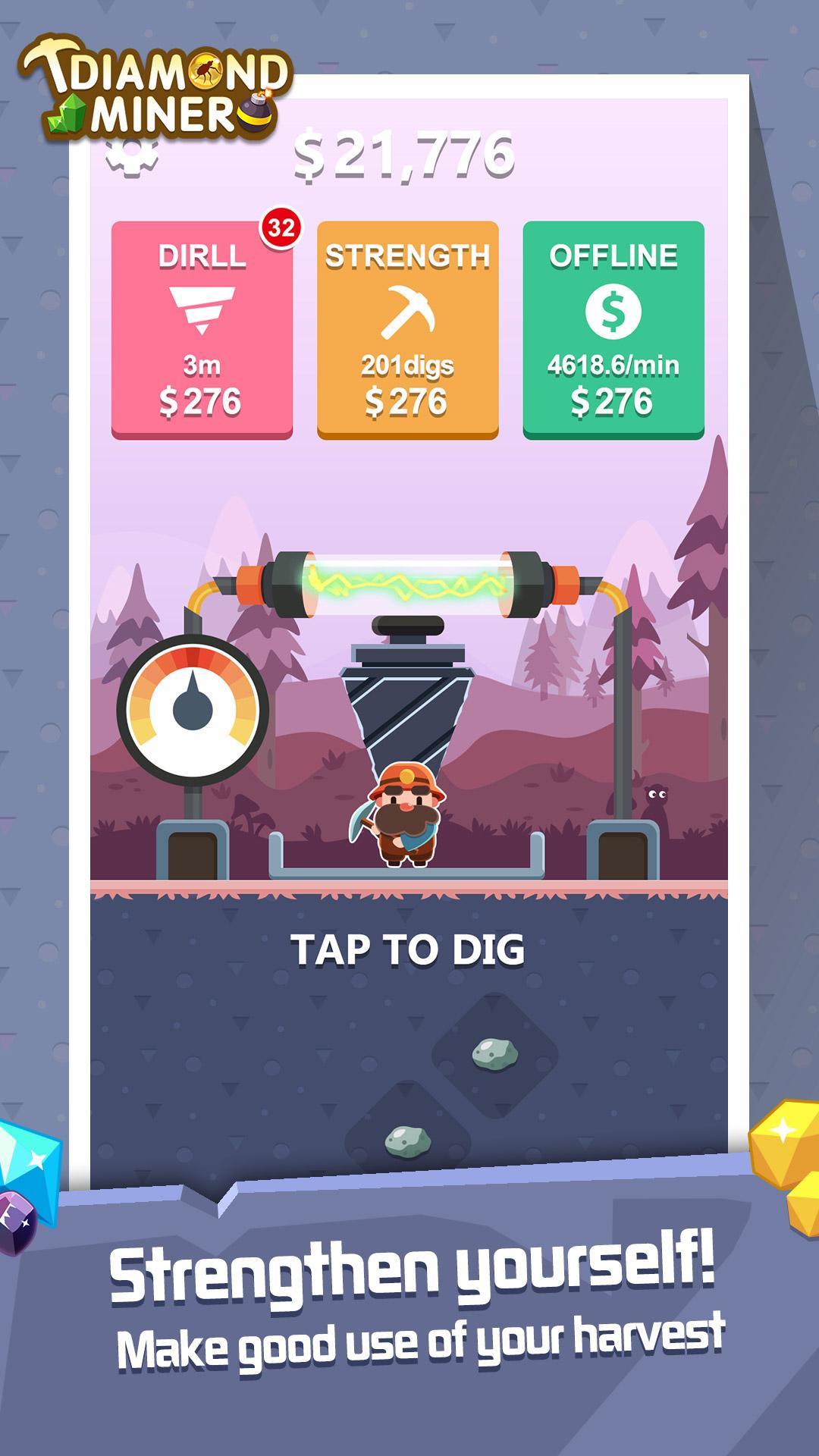 Screenshot of Diamond Miner: Treasure Digger!!
