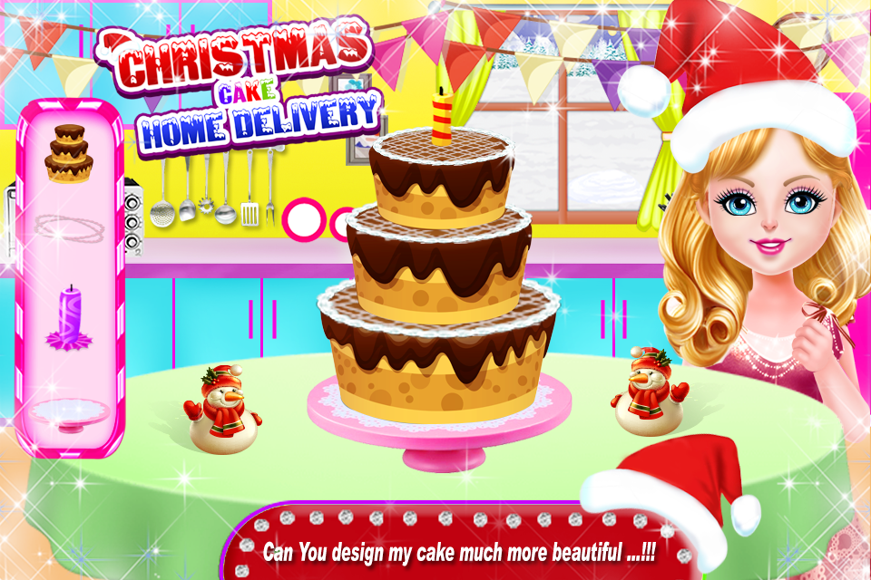 Christmas Cake Maker Factory-Free Home Delivery Game Screenshot