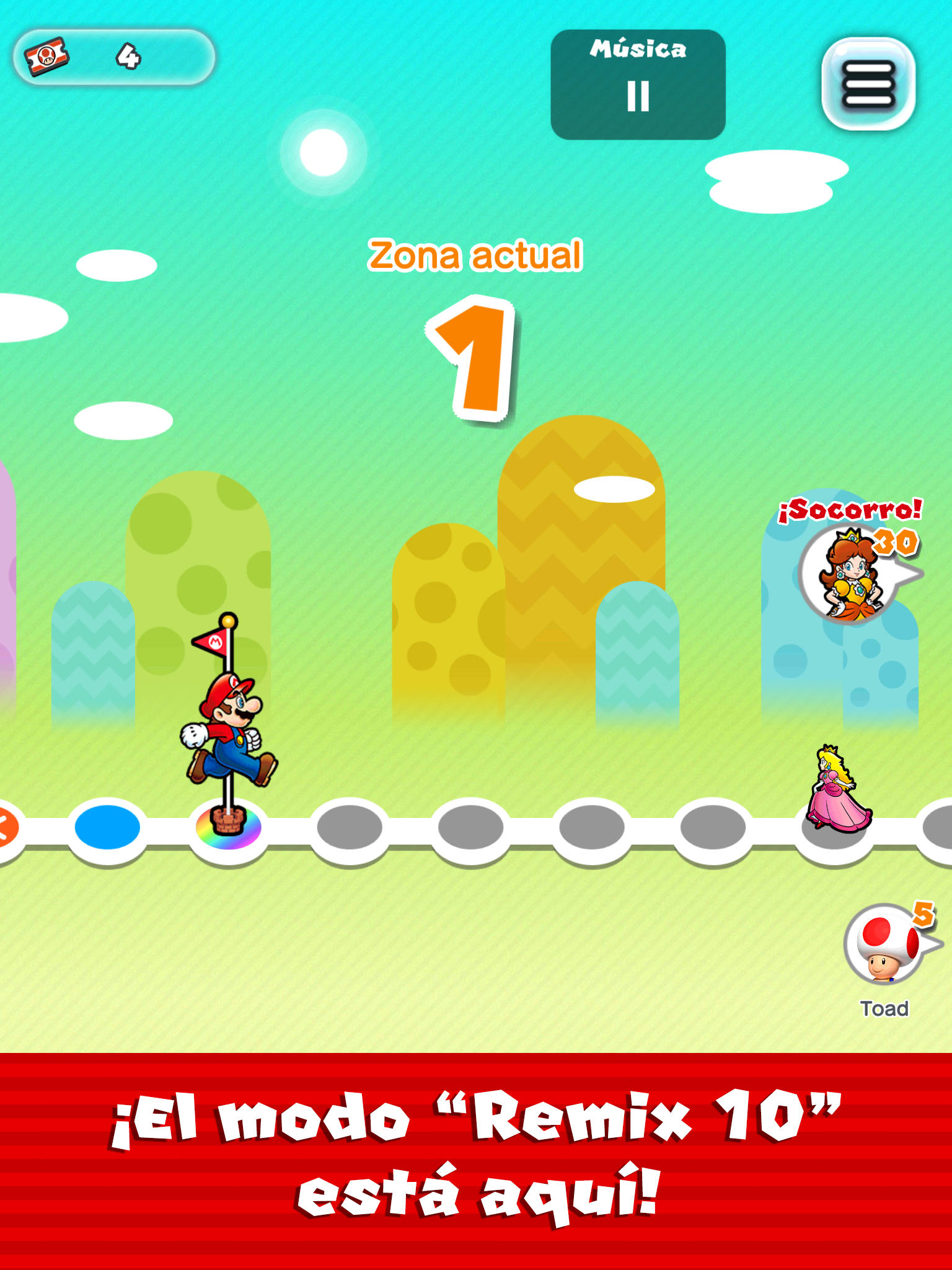 Captura de Pantalla del Juego Super Mario Run