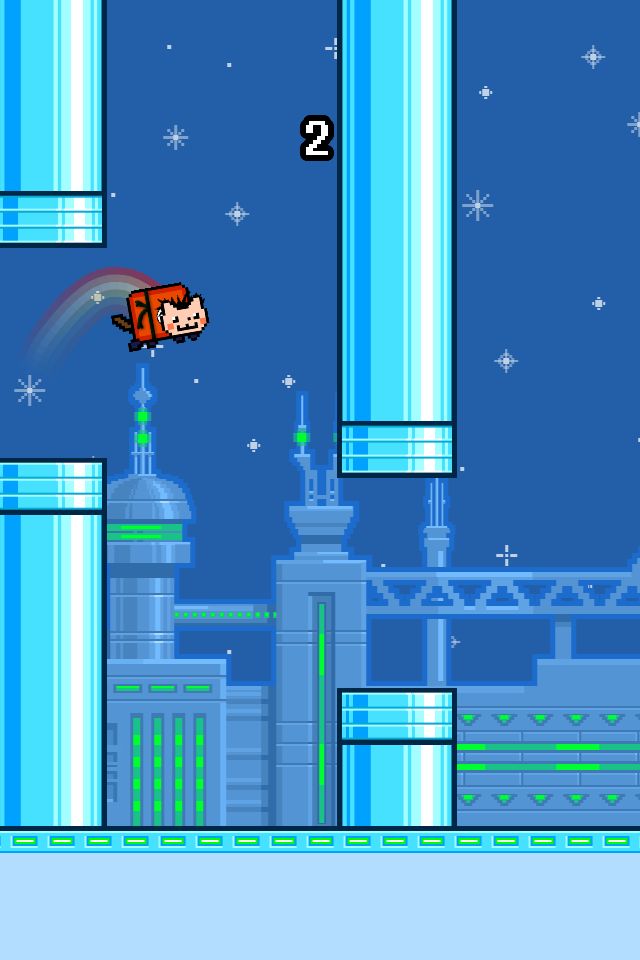 Flappy Nyan: flying cat wings 게임 스크린 샷