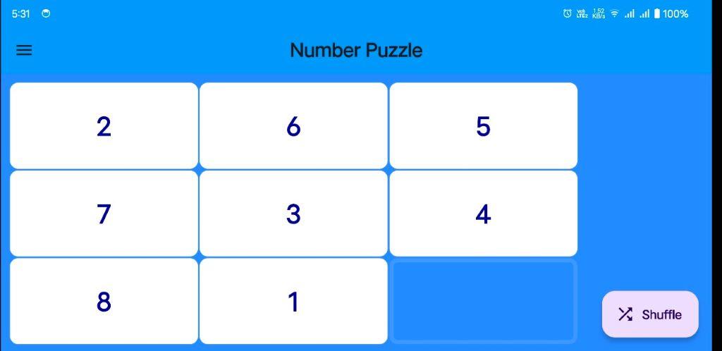 Number Puzzle 3X3 Game Screenshot