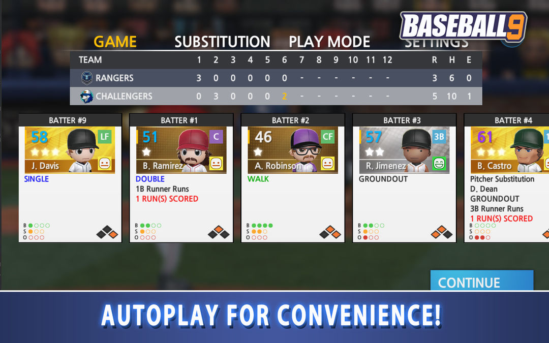 Screenshot of BASEBALL 9
