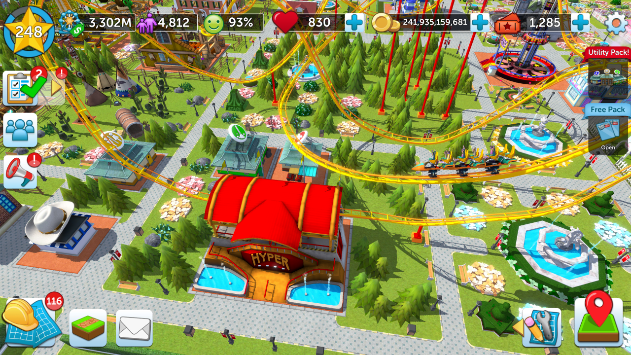 RollerCoaster Tycoon Touch Game Screenshot