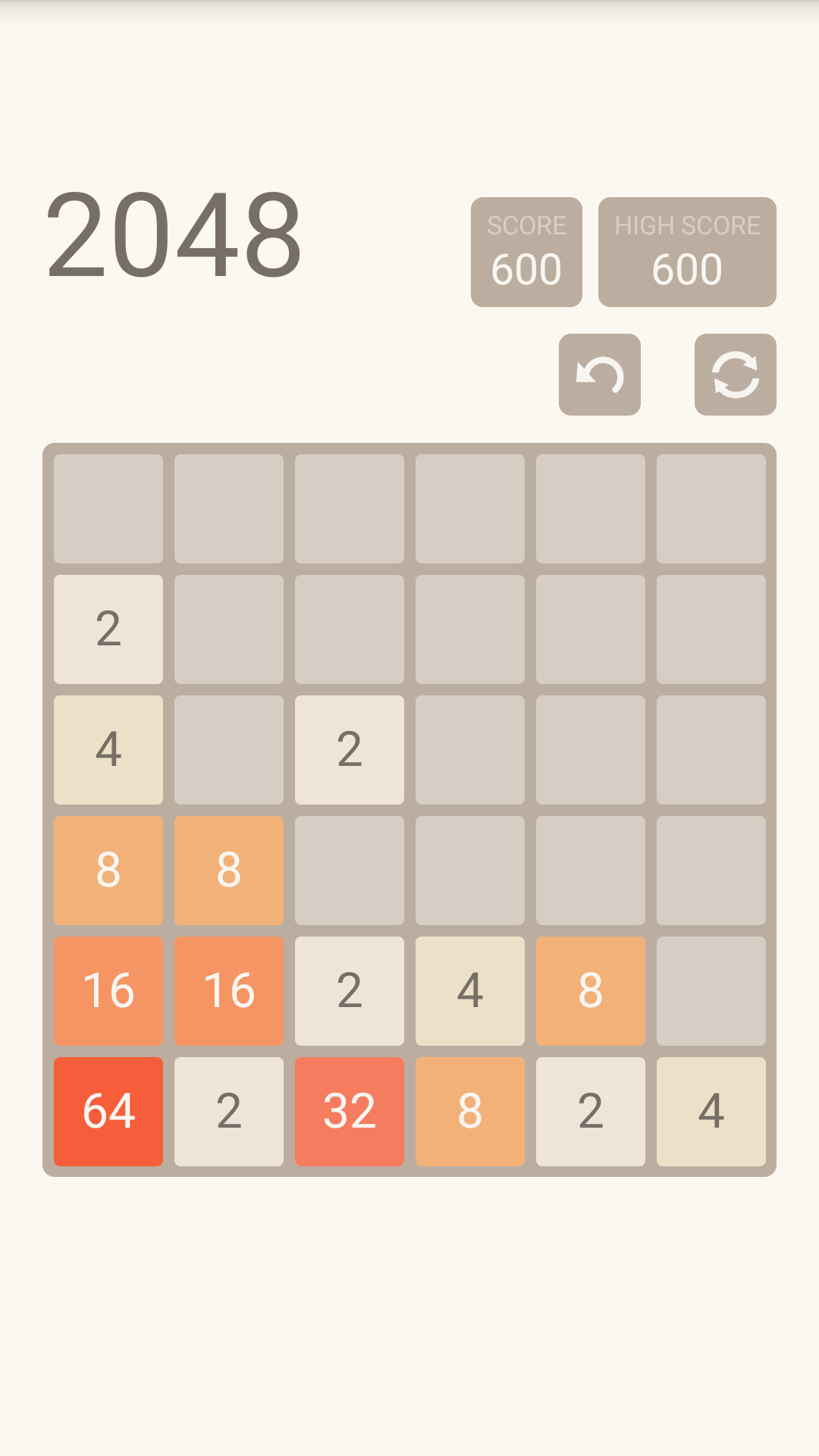 2048 Game Screenshot