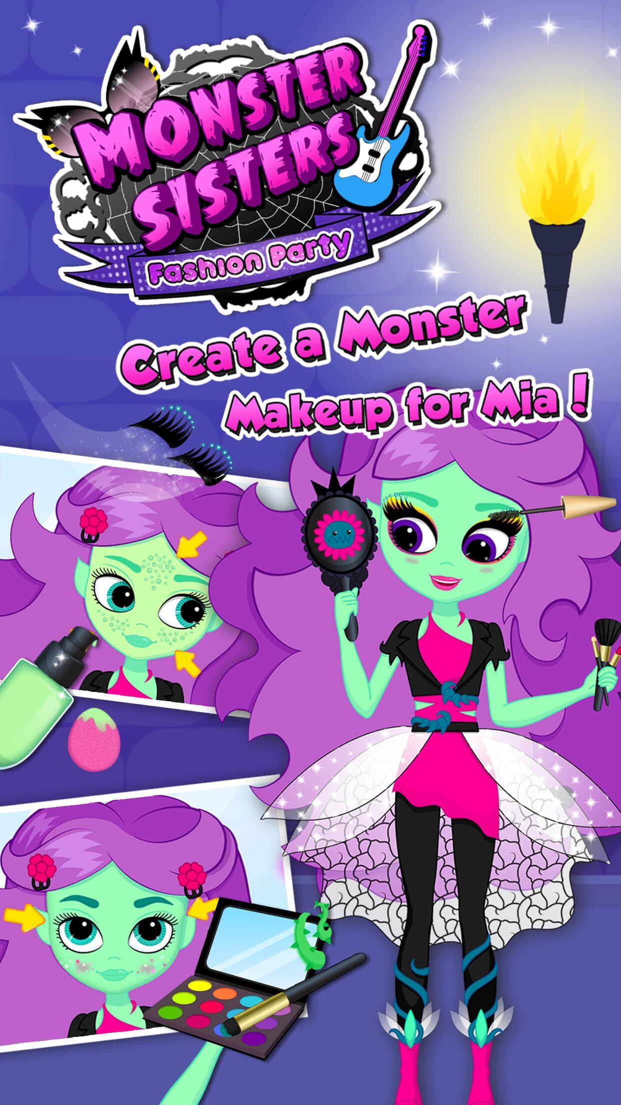 Monster Sisters Fashion Party ゲームのスクリーンショット