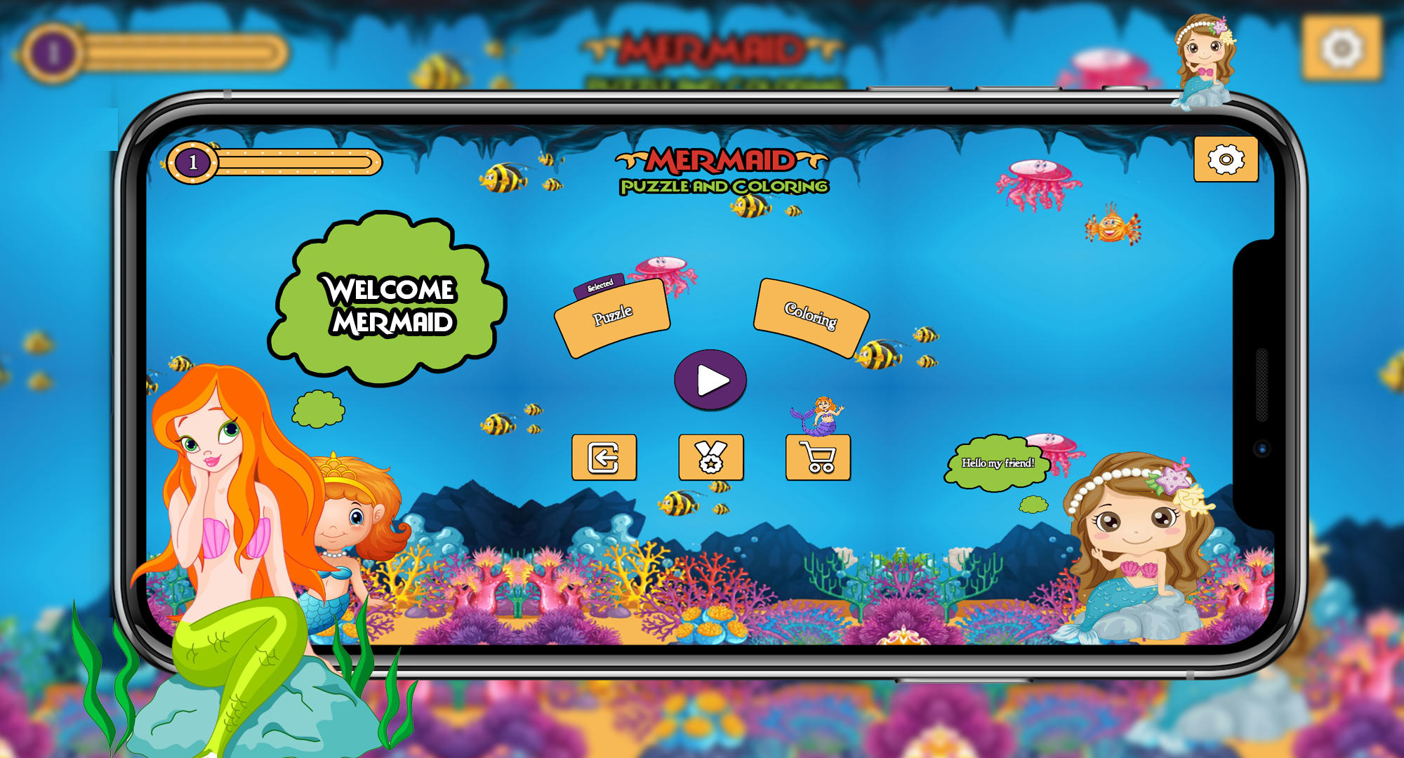 Princess Mermaid Puzzle Game Screenshot