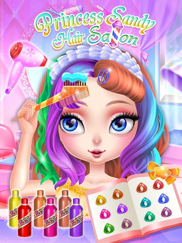 Princess Sandy-Hair Salon Game Screenshot