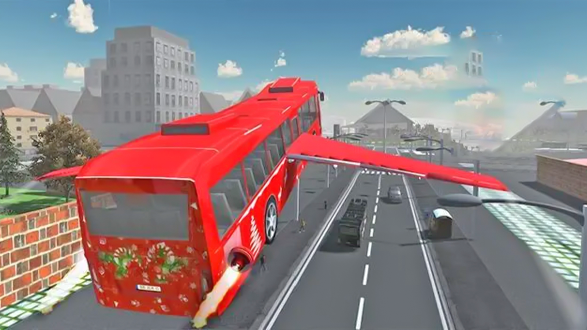 Flying Bus Games Simulator 3D Game Screenshot